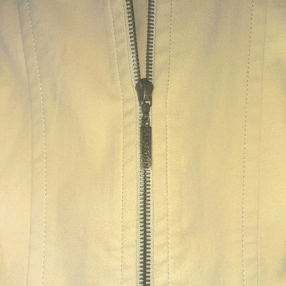 St John Sport Pale Yellow Collared Zip Up Jean Blazer Jacket Size 2P - Picture 4 of 16